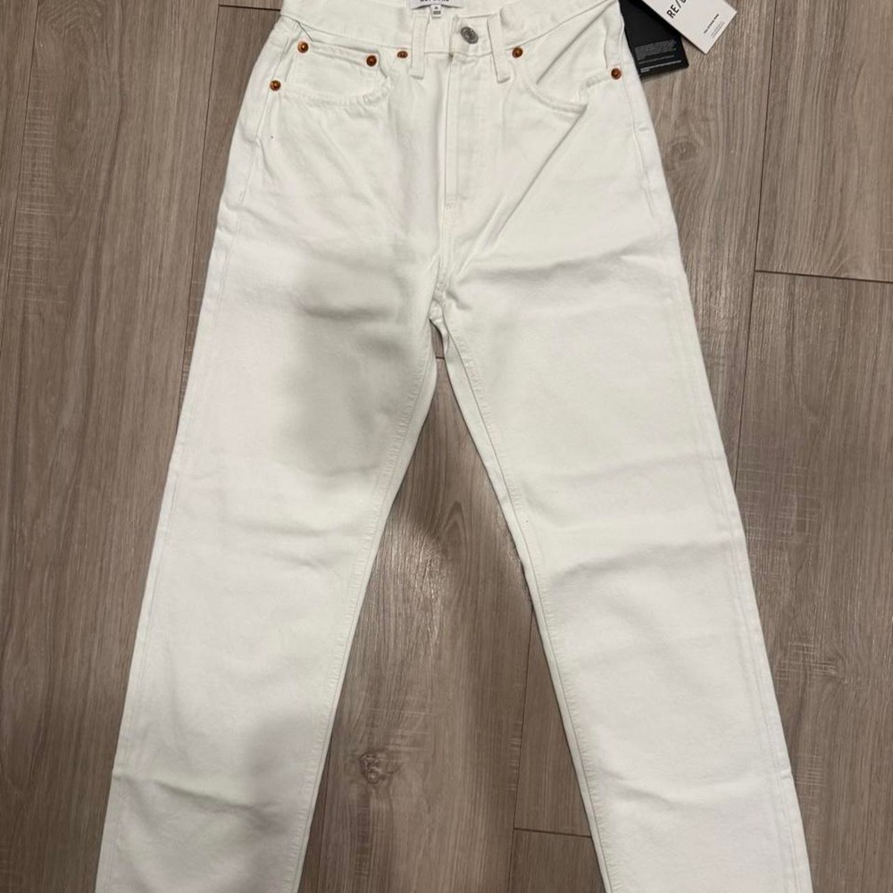 RE/DONE Stove Pipe Jeans 24 White NEW